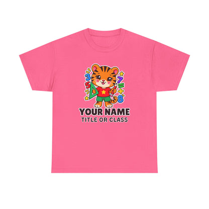 Personalized Tiger Teacher Shirt – Custom Name & Class