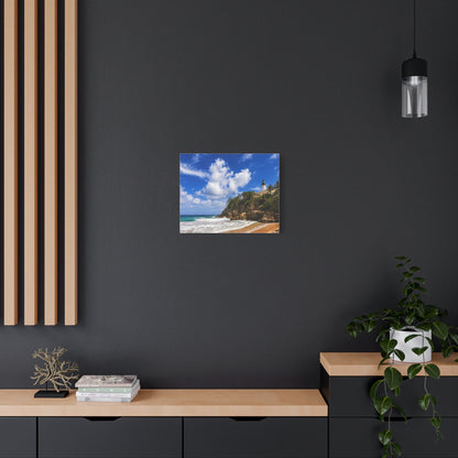 Lighthouse Beach Canvas Print — Matte Stretched Wall Art