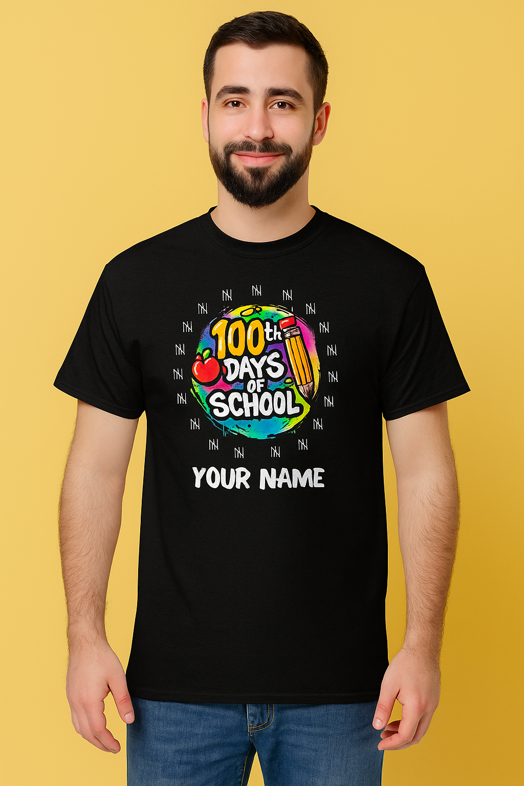100 Days of School Unisex Tee, Customizable shirt