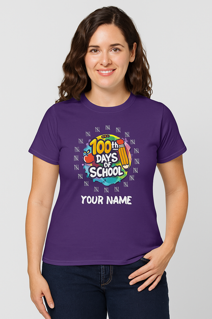 100 Days of School Unisex Tee, Customizable shirt