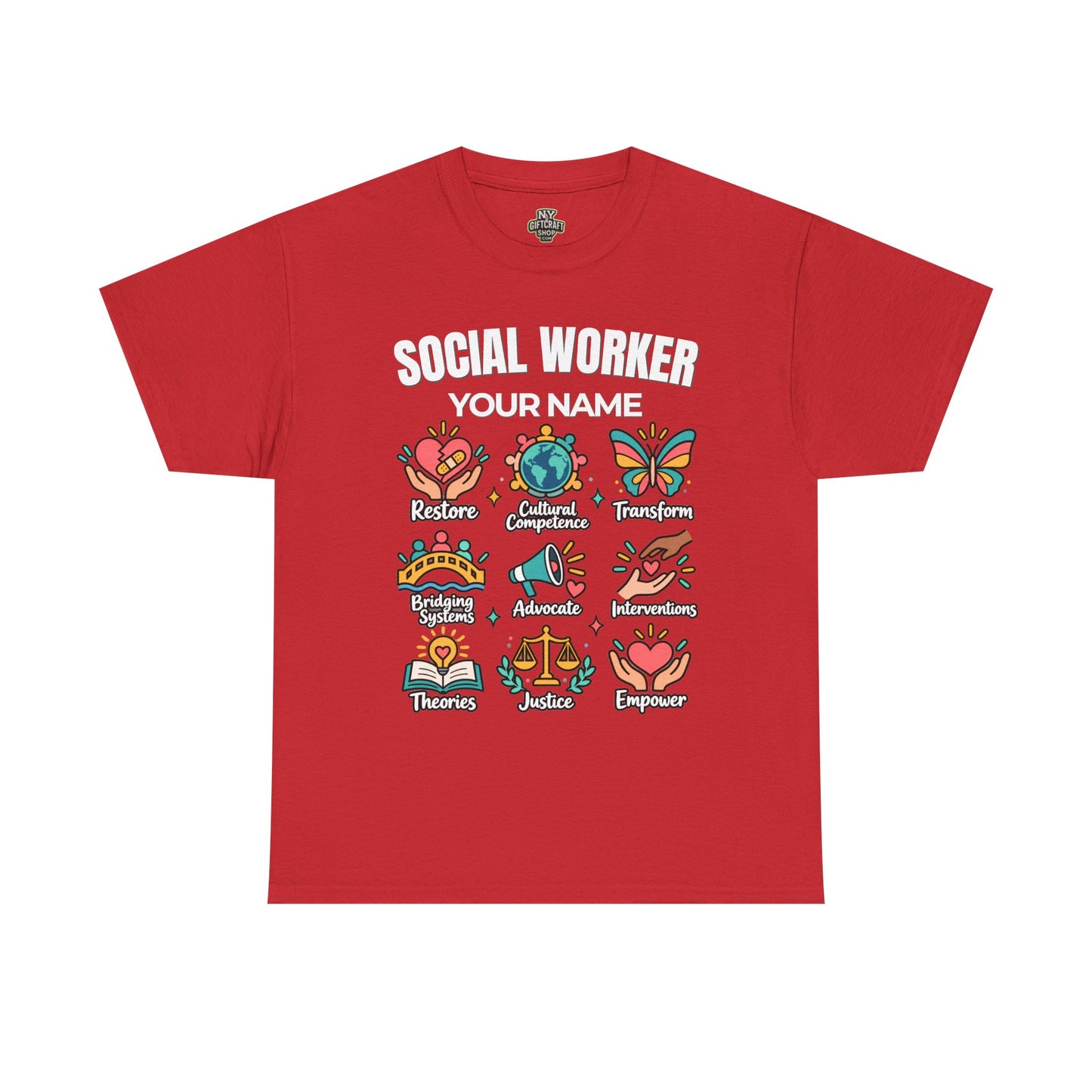 Personalized Social Worker T-Shirt with Custom Name | Social Work Gift