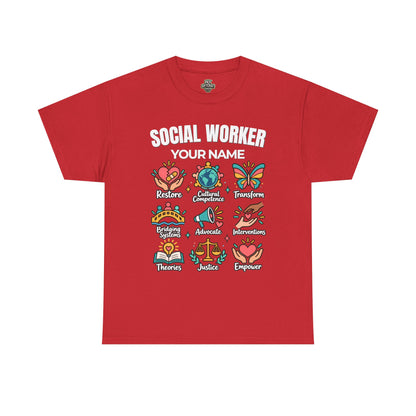 Personalized Social Worker T-Shirt with Custom Name | Social Work Gift