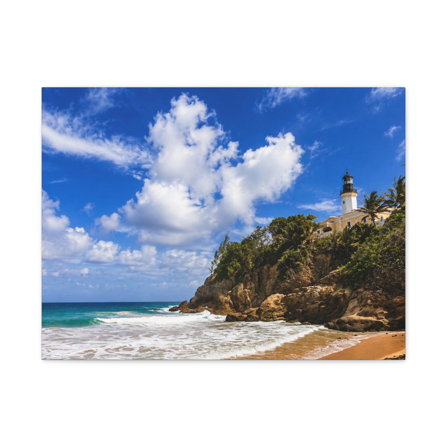 Lighthouse Beach Canvas Print — Matte Stretched Wall Art