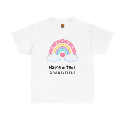 Rainbow Cotton Tee - Personalized Custom T-Shirt for Teachers
