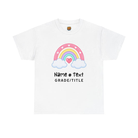 Rainbow Cotton Tee - Personalized Custom T-Shirt for Teachers