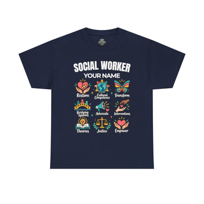 Personalized Social Worker T-Shirt with Custom Name | Social Work Gift