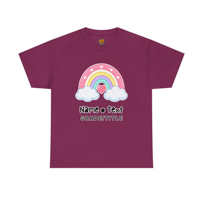 Rainbow Cotton Tee - Personalized Custom T-Shirt for Teachers