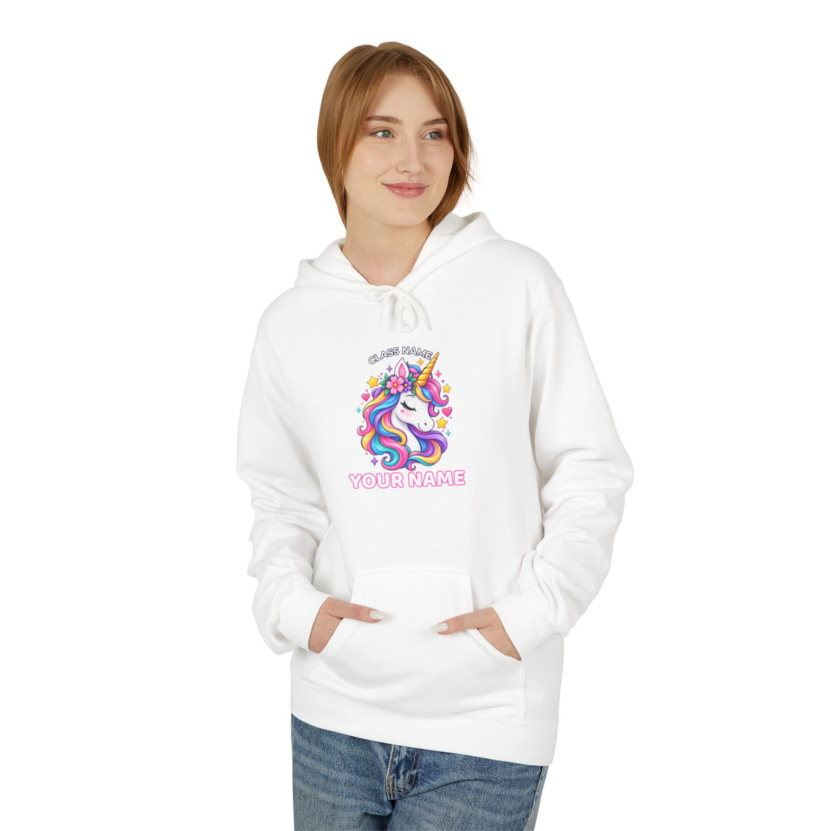 Personalized Unicorn Teacher Hoodie – Custom Name & Classroom Sweatshirt