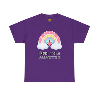 Rainbow Cotton Tee - Personalized Custom T-Shirt for Teachers