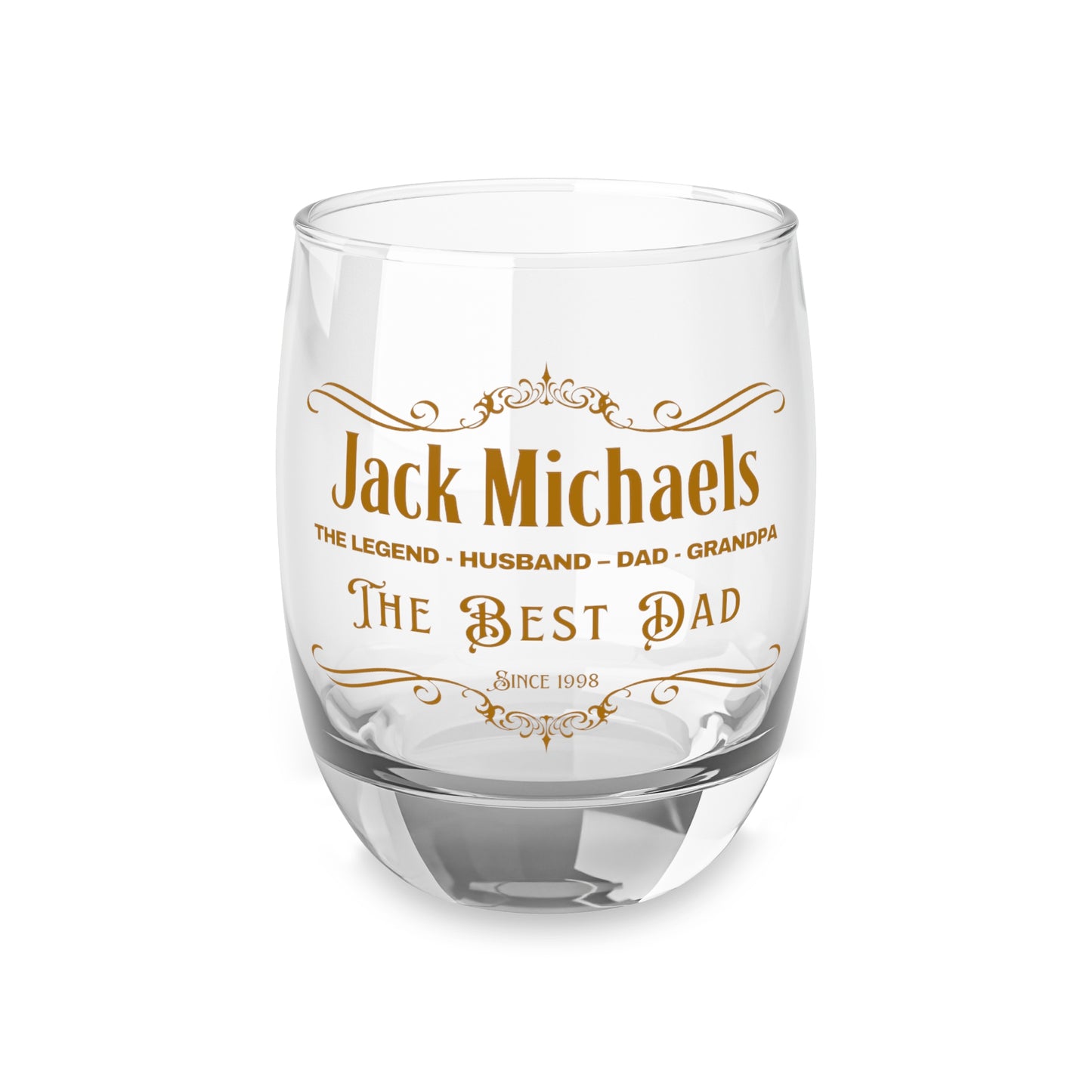 Personalized Whiskey Glass - Best Dad, Unique Gift for Husband, Novelty Birthday Present, Engraved Glass for Fathers Day, Custom Barware