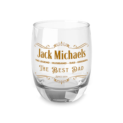 Personalized Whiskey Glass - Best Dad, Unique Gift for Husband, Novelty Birthday Present, Engraved Glass for Fathers Day, Custom Barware