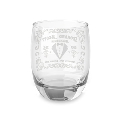 Elegant Customizable Whiskey glass for the Groomsman