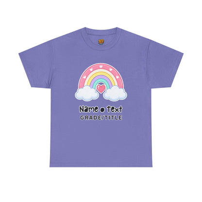 Rainbow Cotton Tee - Personalized Custom T-Shirt for Teachers