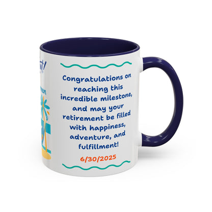 Retirement Coffee Mug, Personalized Gift, Cozy Celebration Present, Milestone Commemoration, Office Desk Decor, Retirement Gift Idea,