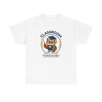 Personalized Owl Teacher Shirt – Custom Name Classroom Tee