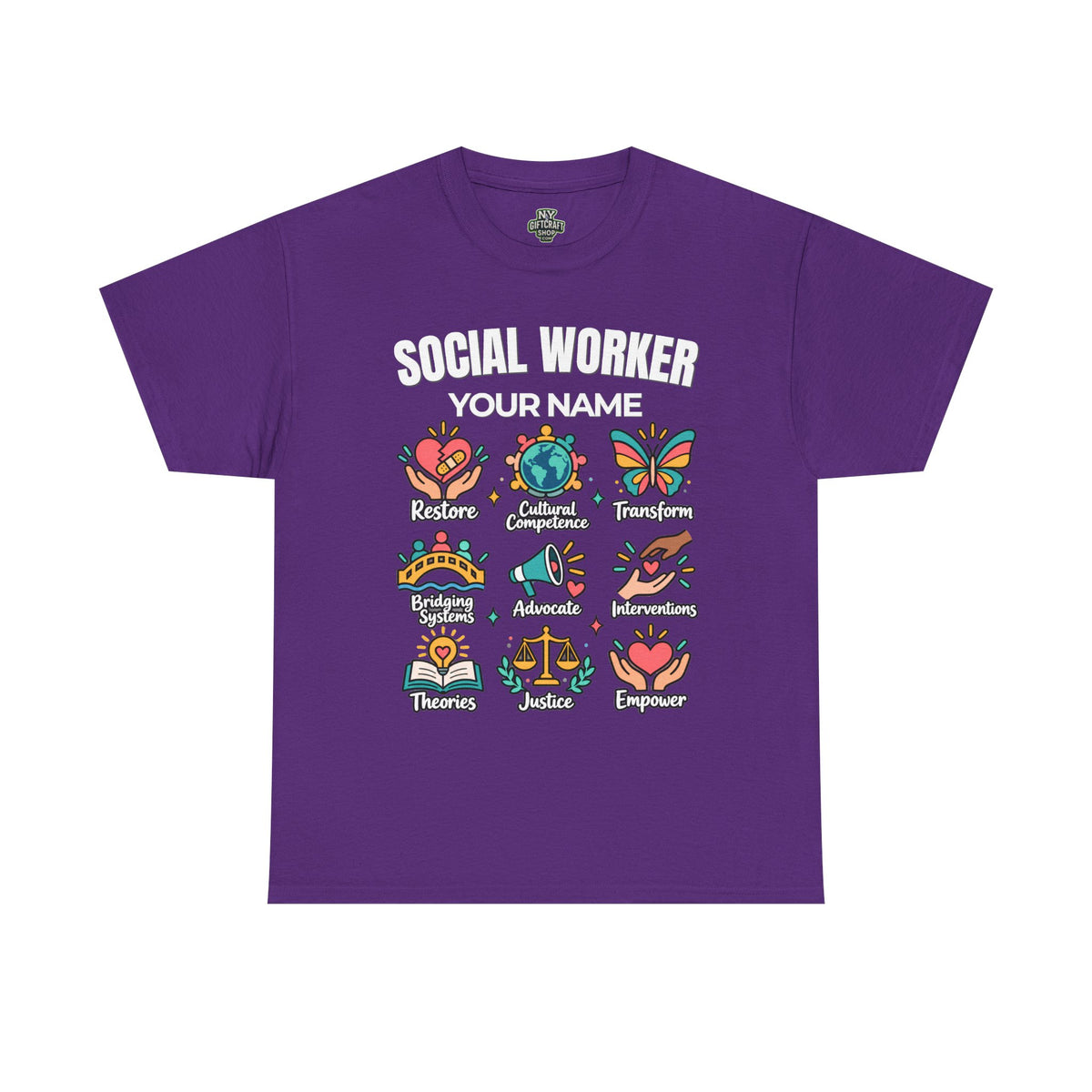 Personalized Social Worker T-Shirt with Custom Name | Social Work Gift