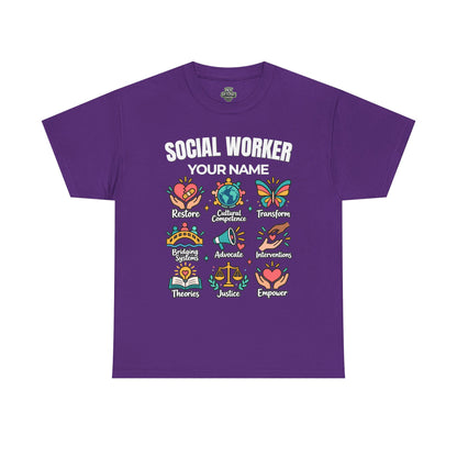 Personalized Social Worker T-Shirt with Custom Name | Social Work Gift