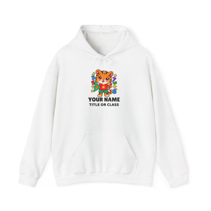 Personalized Teacher Hoodie with Name & Title | Tiger Classroom Sweatshirt