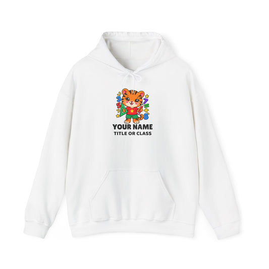 Personalized Teacher Hoodie with Name & Title | Tiger Classroom Sweatshirt