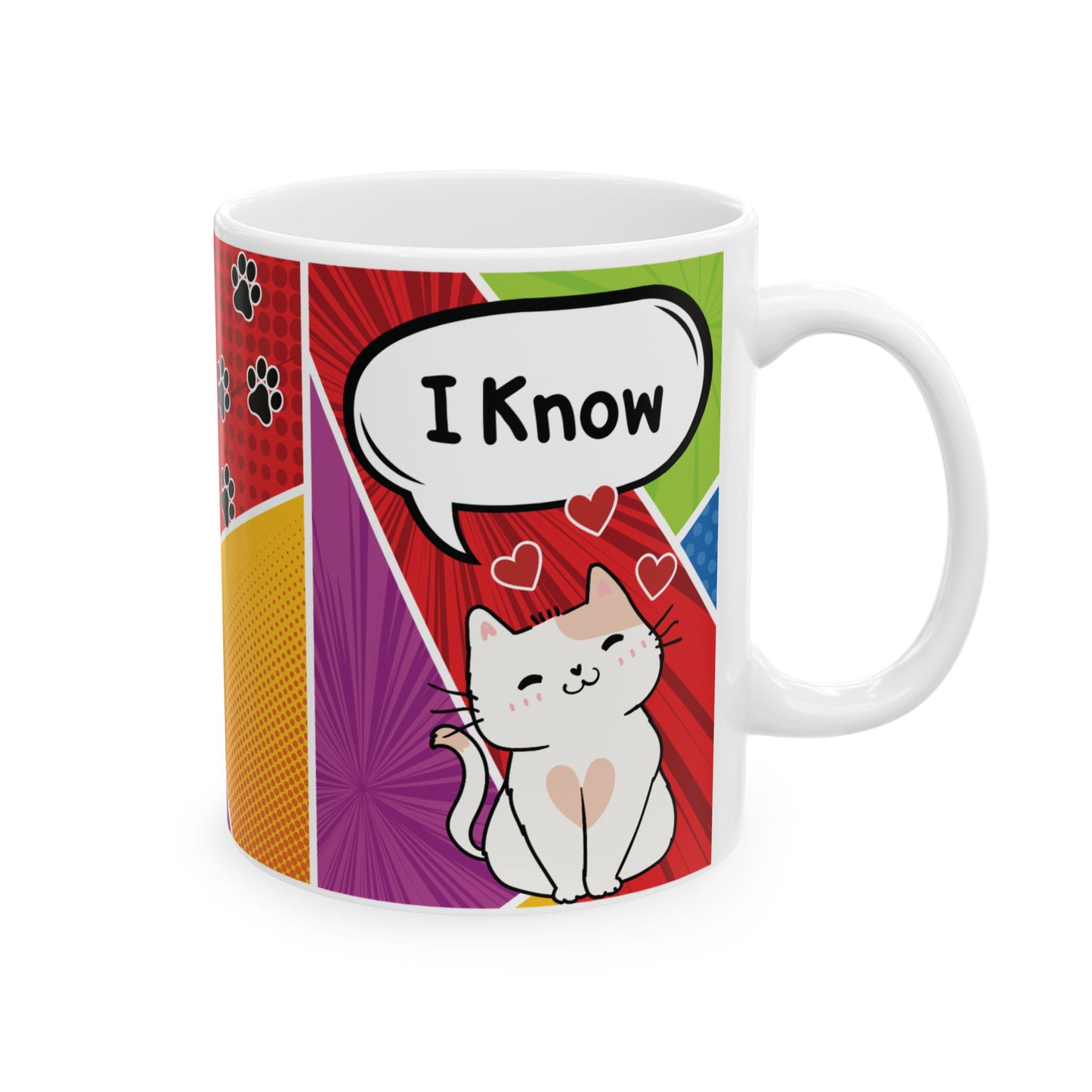 Colorful Pet Lover Ceramic Mug | Cute Cat | Fun Gift for Animal Lovers | Perfect for Coffee or Tea
