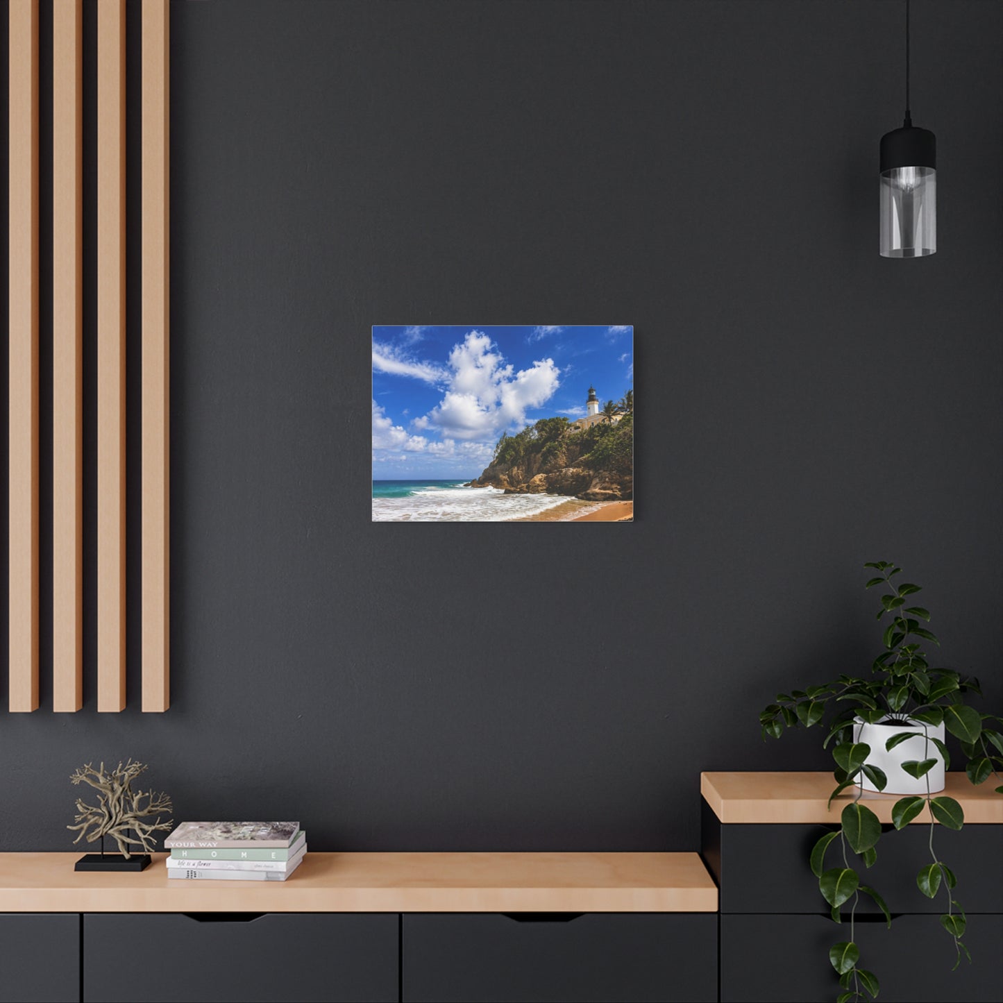 Lighthouse Beach Canvas Print — Matte Stretched Wall Art
