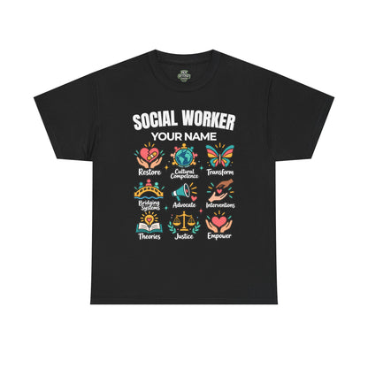 Personalized Social Worker T-Shirt with Custom Name | Social Work Gift