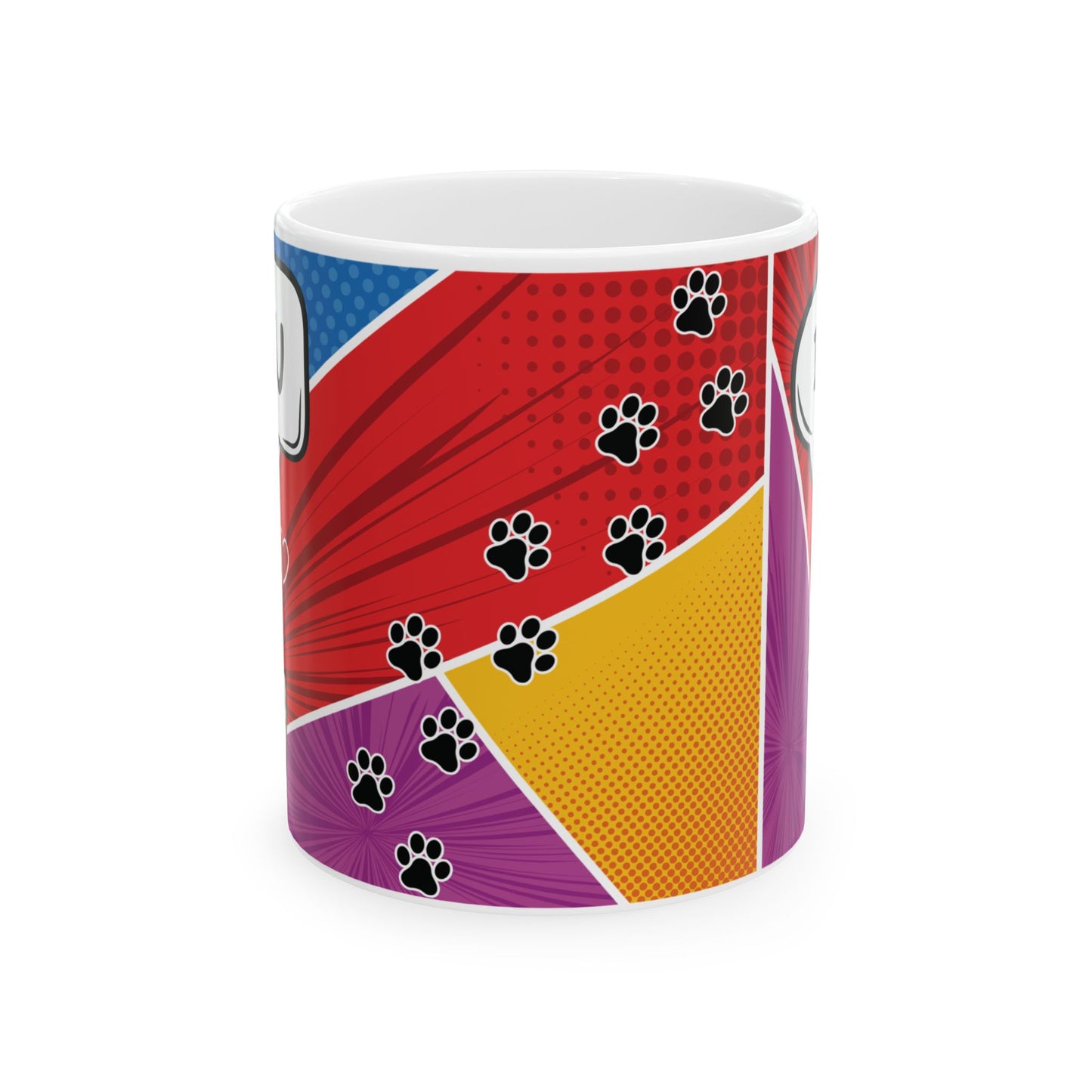 Colorful Pet Lover Ceramic Mug | Cute Cat | Fun Gift for Animal Lovers | Perfect for Coffee or Tea