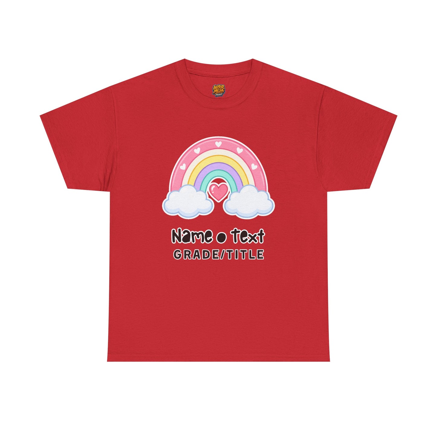 Rainbow Cotton Tee - Personalized Custom T-Shirt for Teachers