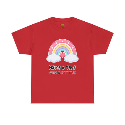 Rainbow Cotton Tee - Personalized Custom T-Shirt for Teachers