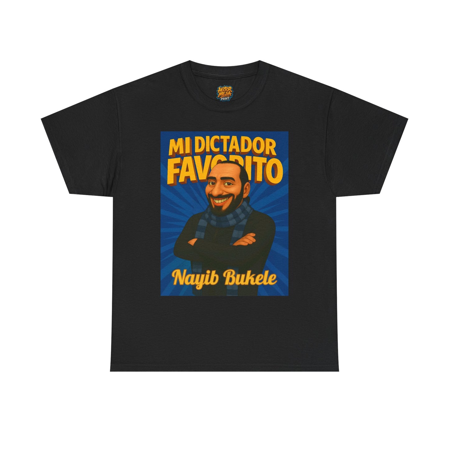 Unisex Heavy Cotton Tee Nayib Bukele 'Mi Dictador Favorito' Design | Funny Political Tee