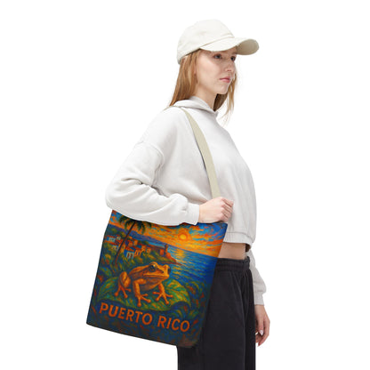Vibrant Puerto Rico Tote Bag, Tropical Beach Bag, Eco-Friendly Shopping Tote, Summer Adventure Bag, Travel Essentials, Gift for Her