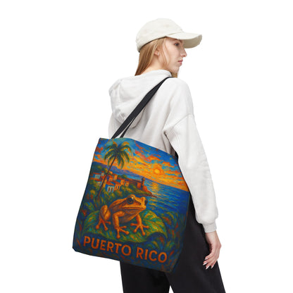 Vibrant Puerto Rico Tote Bag, Tropical Beach Bag, Eco-Friendly Shopping Tote, Summer Adventure Bag, Travel Essentials, Gift for Her