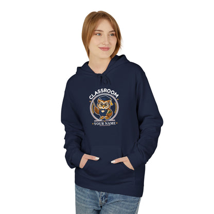 Personalized Teacher Owl Hoodie – Custom Name & Classroom Sweatshirt