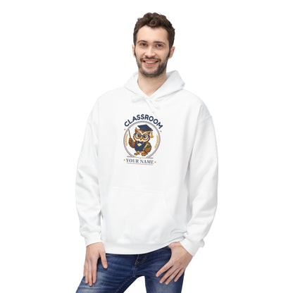 Personalized Teacher Owl Hoodie – Custom Name & Classroom Sweatshirt