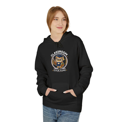 Personalized Teacher Owl Hoodie – Custom Name & Classroom Sweatshirt