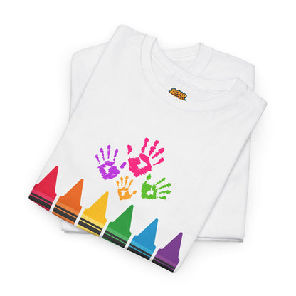 Personalized Teachers shirt with  crayon design | 100% Cotton