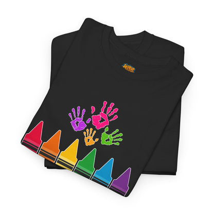 Personalized Teachers shirt with  crayon design | 100% Cotton