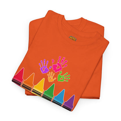 Personalized Teachers shirt with  crayon design | 100% Cotton