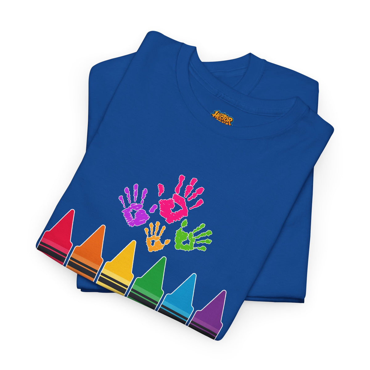 Personalized Teachers shirt with  crayon design | 100% Cotton