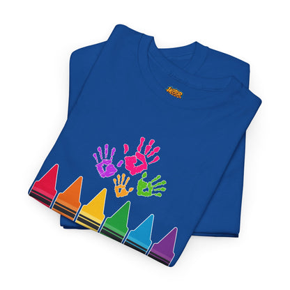 Personalized Teachers shirt with  crayon design | 100% Cotton