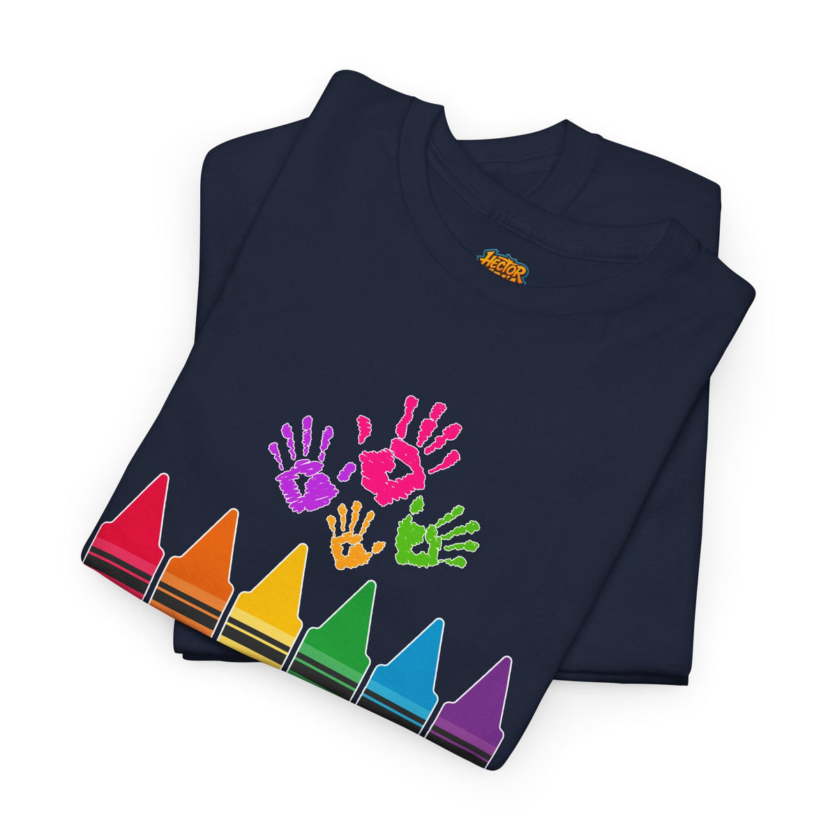Personalized Teachers shirt with  crayon design | 100% Cotton