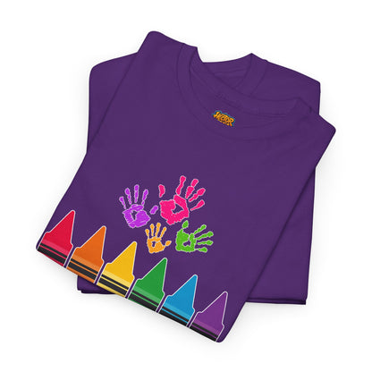 Personalized Teachers shirt with  crayon design | 100% Cotton