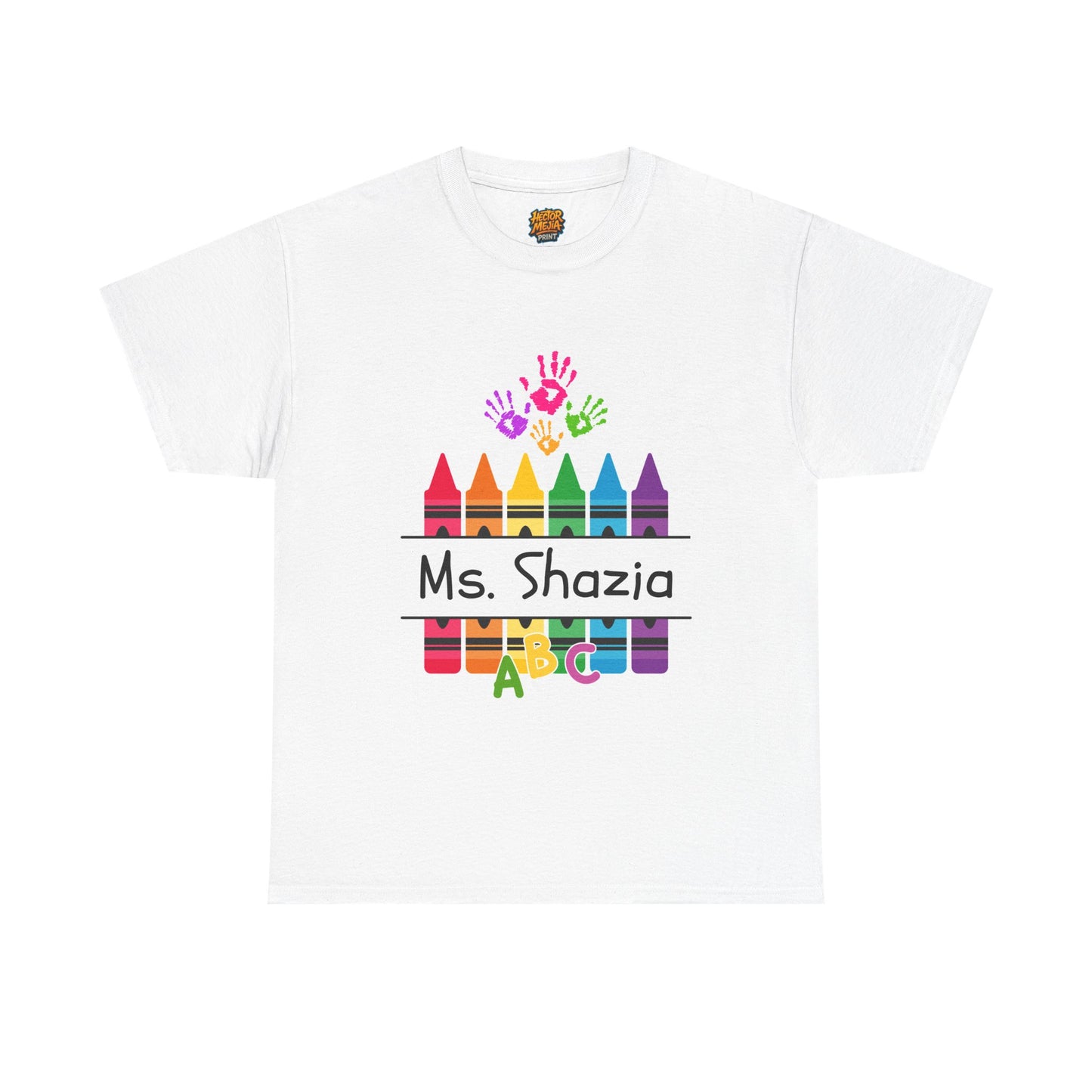Personalized Teachers shirt with  crayon design | 100% Cotton