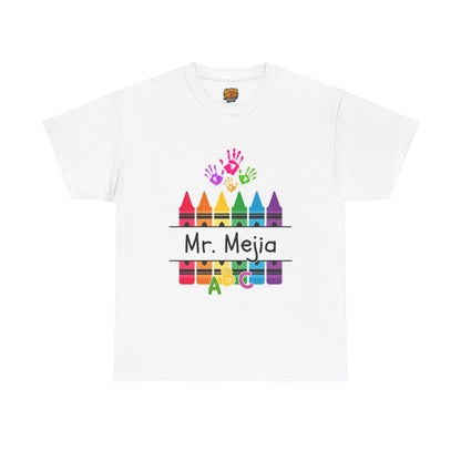 Personalized Teachers shirt with  crayon design | 100% Cotton