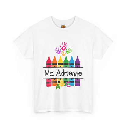 Personalized Teachers shirt with  crayon design | 100% Cotton