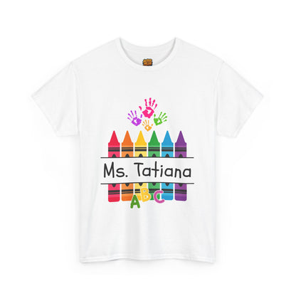Personalized Teachers shirt with  crayon design | 100% Cotton