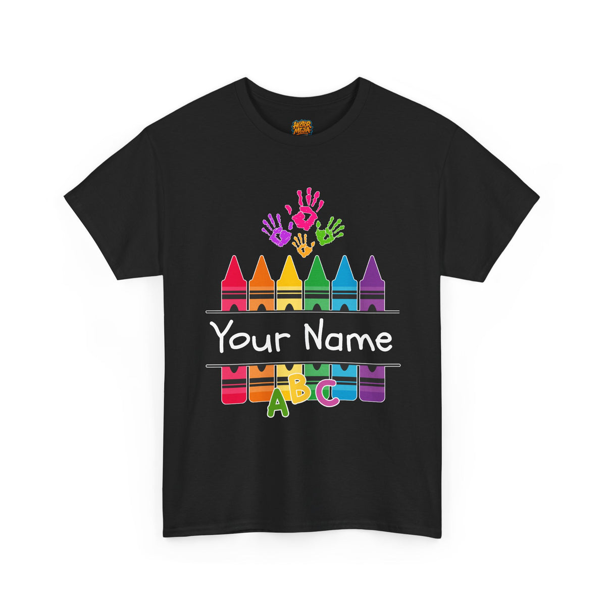 Personalized Teachers shirt with  crayon design | 100% Cotton