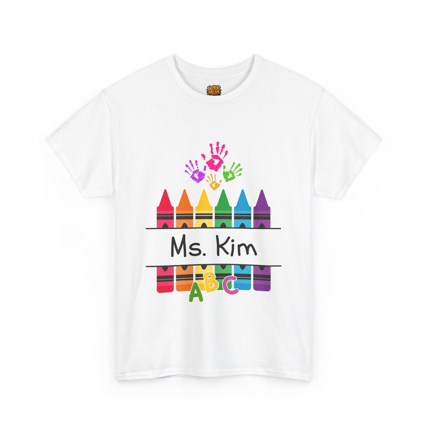Personalized Teachers shirt with  crayon design | 100% Cotton