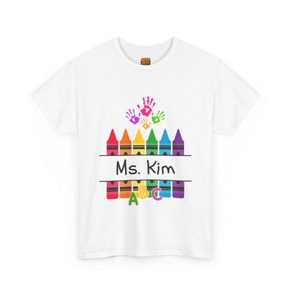 Personalized Teachers shirt with  crayon design | 100% Cotton