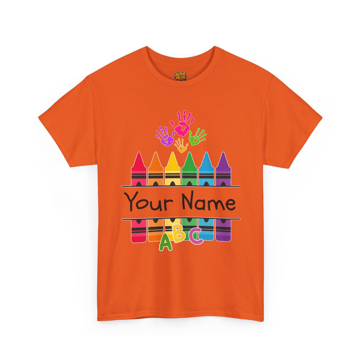 Personalized Teachers shirt with  crayon design | 100% Cotton